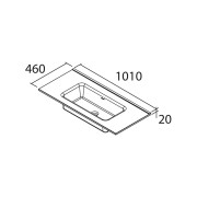 Lavabo Constanza 1010 Sans Siphon Et Bonde Clic-Clac Blanc Brillant 1010 X 20 X 460 Mm - SALGAR 114559 
