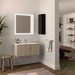 Meuble de salle de bain BIBA 900 1 tiroir et 1 tiroir intérieur CHÊNE NATUREL - SALGAR 103021 