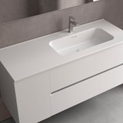 Lavabo Constanza 900I Sans Siphon Et Bonde Clic-Clac, Pour Meuble 600 Blanc Mat 910 X 20 X 460 Mm - SALGAR 113781 
