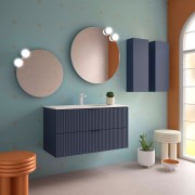 Meuble Salle De Bain Biba 1000 2 Tiroirs Night Blue 989 X 540 X 450 Mm - SALGAR 113870 