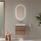 Meuble Salle De Bain Mara 600 2 Tiroirs Avec Frein Noyer Americain 598 X 540 X 452 Mm - SALGAR 114003