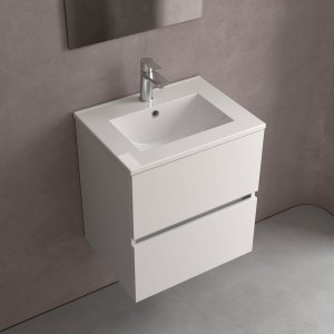 Meuble salle bain FUSSION LINE 500 F40 2 tiroirs blanc brillant 497x540x385mm - SALGAR 96677 