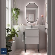 Meuble salle bain FUSSION LINE 500 fond 40 2 tiroirs WHITE COTTON 497x540x385mm - SALGAR 96678 