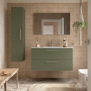 Ensemble Salle De Bains Silane 100 2 Tiroirs Green Satin - SALGAR 113591 
