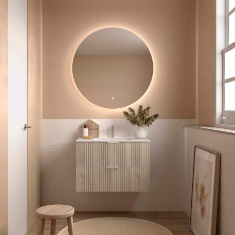 Meuble Salle De Bain Biba 800 2 Tiroirs Natural 798 X 540 X 450 Mm - SALGAR 113841 