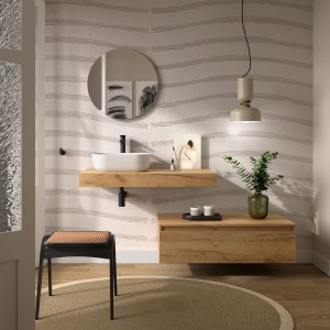 Plan De Toilette Domus 900 Pour Plan Vasque À Poser Chêne Africain 908 X 100 X 460 Mm - SALGAR 113884 