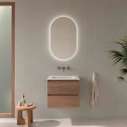 Meuble Salle De Bain Mara 600 2 Tiroirs Avec Frein Noyer Americain 598 X 540 X 452 Mm - SALGAR 114003 