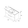 Ensemble Salle De Bains Silane 100 2 Tiroirs Green Satin - SALGAR 113591 