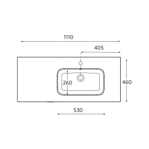 Lavabo Constanza 1100I Sans Siphon Et Bonde Clic-Clac, Pour Meuble 800 Blanc Brillant 1100 X 20 X 460 Mm - SALGAR 113772 
