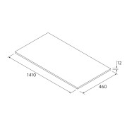 Plan De Toilette Sans Usinage Solid Surface 1400 X 12 X 460 Mm - SALGAR 113973 