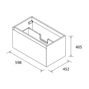 Meuble Salle De Bain Mara 600 1 Tiroir Avec Frein Noyer Americain 598 X 405 X 452 Mm - SALGAR 113994 
