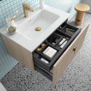 Meuble de salle de bain BIBA 900 1 tiroir et 1 tiroir intérieur CHÊNE NATUREL - SALGAR 103021 