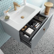 Meuble de salle de bain BIBA 900 1 tiroir et 1 tiroir intérieur Blue Fog - SALGAR 103041 