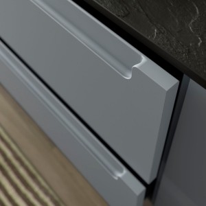 Meuble de salle de bain MONTERREY 1200 2 tiroirs métal.Blue Fog 1197x540x450mm - SALGAR 96529 