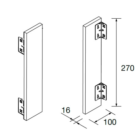 Crédence ALLIANCE 270 anthracite mat 100 x 16 x 270 mm - SALGAR 102792 