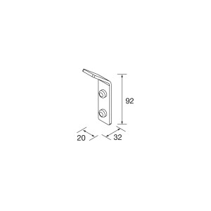 Patère SQUARE NOIR MAT 20 x 32 x 92 mm - SALGAR 103341 