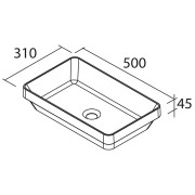Vasques semi-encastrées MAEL solid surface blanc mat 502x44x301mm - SALGAR 97654 