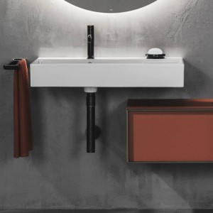 Lavabo square mural avec trop-plein Inspira blanc - ROCA A32752B000