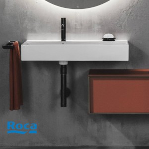 Lavabo square mural avec trop-plein Inspira blanc - ROCA A32752B000