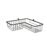 panier de douche d'angle 27*27*7 cm chrome noir brosse - CRISTINA ONDYNA SH86875 