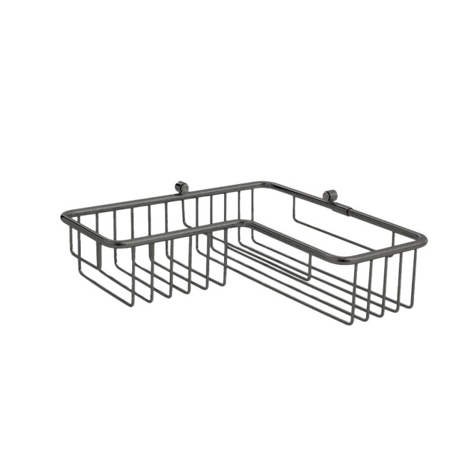 panier de douche d'angle 27*27*7 cm chrome noir brosse - CRISTINA ONDYNA SH86875 