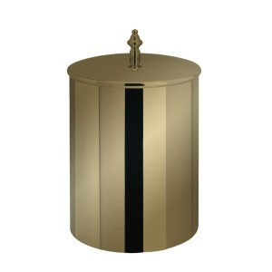 Poubelle avec couvercle diam.21 haut. 25 or brosse - CRISTINA ONDYNA SH99496P 