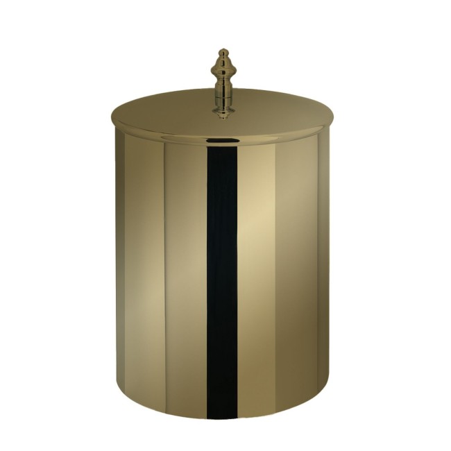 Poubelle avec couvercle diam.21 haut. 25 or brosse - CRISTINA ONDYNA SH99496P 
