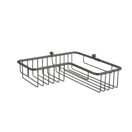 panier de douche d'angle 27*27*7 cm chrome noir brosse - CRISTINA ONDYNA SH86875 