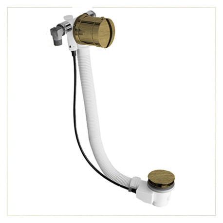 Vidage remplissage baignoire par trop plein 58 cm Vieux Bronze Mat - CRISTINA