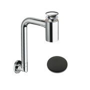 Siphon gain de place bonde u&d avec trop plein black mat - CRISTINA ONDYNA BUS33313 