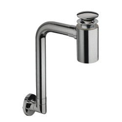 Siphon gain de place bonde u&d avec trop plein metal brosse - CRISTINA ONDYNA BUS33377 