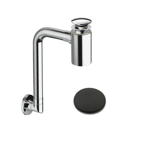 Siphon gain de place bonde u&d avec trop plein black mat - CRISTINA ONDYNA BUS33313 