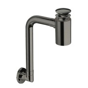 Siphon gain de place avec trop plein chromé noir brossé - CRISTINA ONDYNA BUS33375