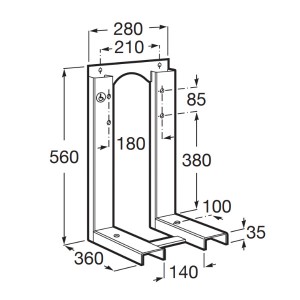 Equerres pour fixation cuvettes et bidets suspendus - ROCA A822091001