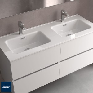 Vasque double CONSTANZA 1210 porcelaine blanche - SALGAR 26778