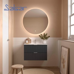 Meuble de salle de bains 2 tiroirs Biba 900 Anthracite Mat - SALGAR 113859
