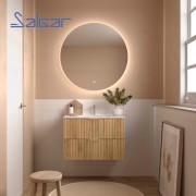 Meuble de salle de bains 2 tiroirs Biba 900 Chêne Africain - SALGAR 113854