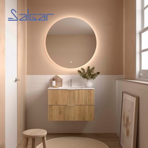 Meuble de salle de bains 2 tiroirs Biba 900 Chêne Africain - SALGAR 113854