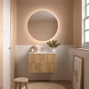 Meuble de salle de bains 2 tiroirs Biba 900 Chêne Africain - SALGAR 113854