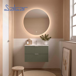 Meuble de salle de bains 2 tiroirs Biba 900 Green Forest - SALGAR 113860