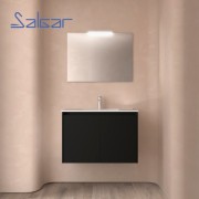 Meuble salle de bains 2 portes et vasque Noja 800 Black Satin - SALGAR 105079