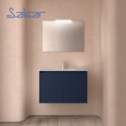 Meuble salle de bains 2 portes et vasque Noja 800 Blue Satin - SALGAR 105080