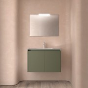 Meuble salle de bains 2 portes et vasque Noja 800 Green Satin - SALGAR 105081