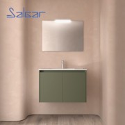 Meuble salle de bains 2 portes et vasque Noja 800 Green Satin - SALGAR 105081