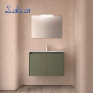 Meuble salle de bains 2 portes et vasque Noja 800 Green Satin - SALGAR 105081