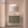 Meuble salle de bains 2 portes et vasque Noja 800 Green Satin - SALGAR 105081