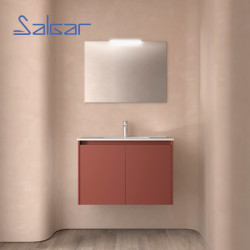 Meuble salle de bains 2 portes et vasque Noja 800 Red Satin - SALGAR 105082