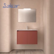 Meuble salle de bains 2 portes et vasque Noja 800 Red Satin - SALGAR 105082