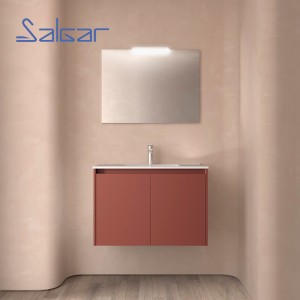 Meuble salle de bains 2 portes et vasque Noja 800 Red Satin - SALGAR 105082