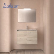Meuble salle de bains 2 portes et vasque Noja 800 Chêne Naturel - SALGAR 105083